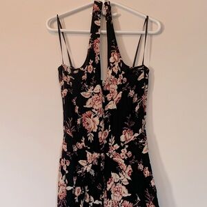 Floral Print Halter Top Jumpsuit